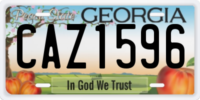 GA license plate CAZ1596