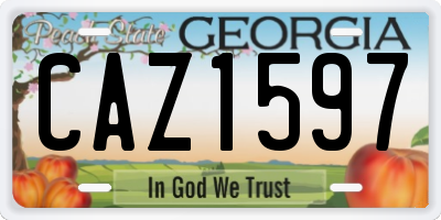 GA license plate CAZ1597