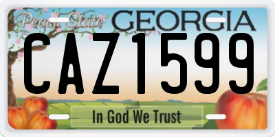 GA license plate CAZ1599