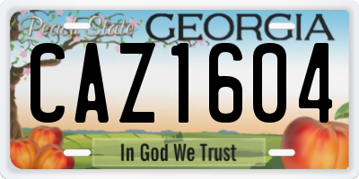 GA license plate CAZ1604