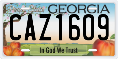 GA license plate CAZ1609