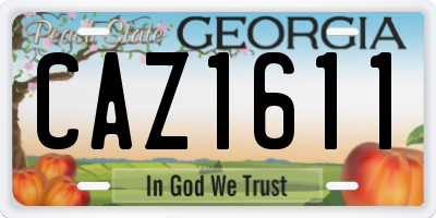 GA license plate CAZ1611