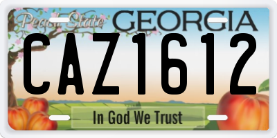 GA license plate CAZ1612