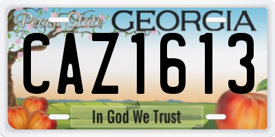 GA license plate CAZ1613