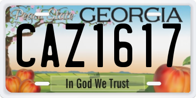 GA license plate CAZ1617