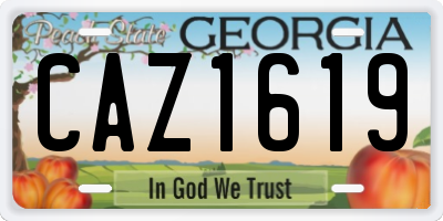 GA license plate CAZ1619