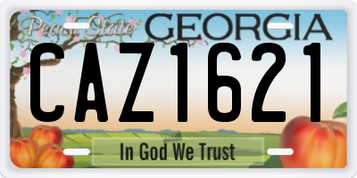 GA license plate CAZ1621