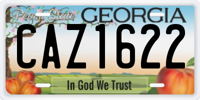 GA license plate CAZ1622