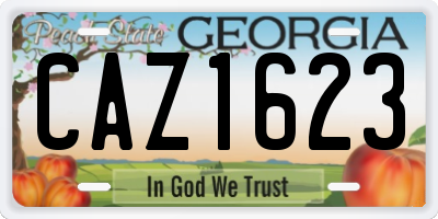 GA license plate CAZ1623