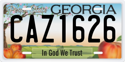 GA license plate CAZ1626