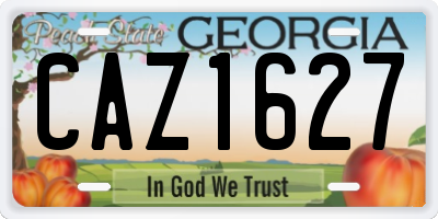 GA license plate CAZ1627