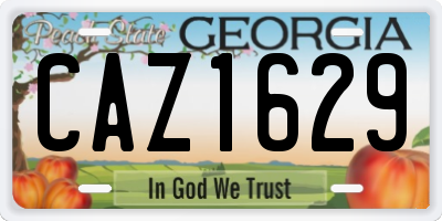 GA license plate CAZ1629