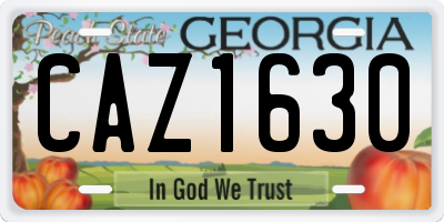 GA license plate CAZ1630