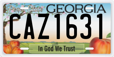 GA license plate CAZ1631