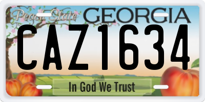 GA license plate CAZ1634