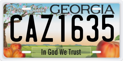 GA license plate CAZ1635