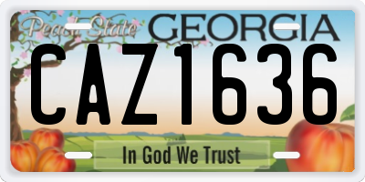 GA license plate CAZ1636