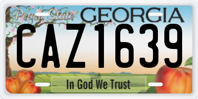 GA license plate CAZ1639