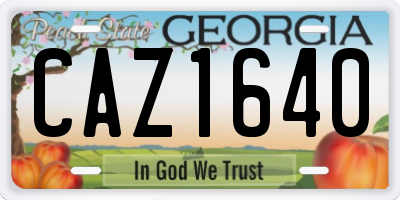 GA license plate CAZ1640