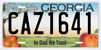 GA license plate CAZ1641