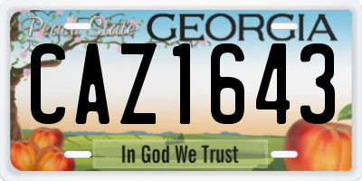 GA license plate CAZ1643