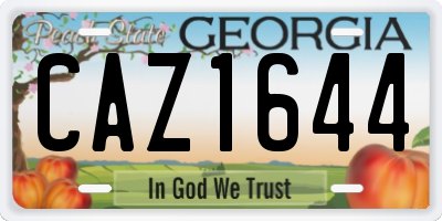 GA license plate CAZ1644