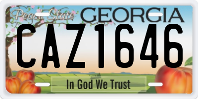 GA license plate CAZ1646