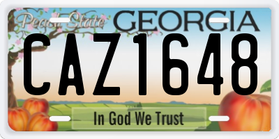 GA license plate CAZ1648