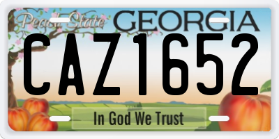 GA license plate CAZ1652