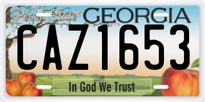 GA license plate CAZ1653