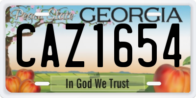 GA license plate CAZ1654