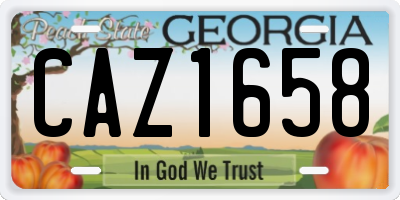 GA license plate CAZ1658