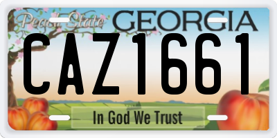 GA license plate CAZ1661