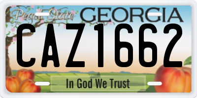 GA license plate CAZ1662