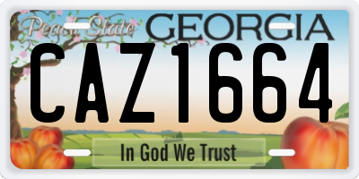 GA license plate CAZ1664