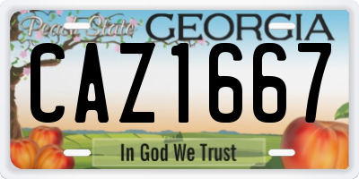 GA license plate CAZ1667