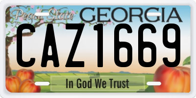 GA license plate CAZ1669