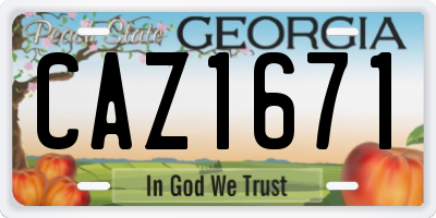 GA license plate CAZ1671