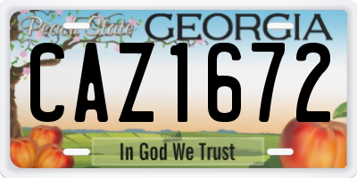 GA license plate CAZ1672