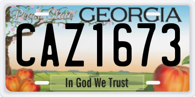 GA license plate CAZ1673