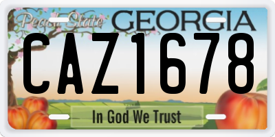 GA license plate CAZ1678