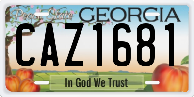 GA license plate CAZ1681