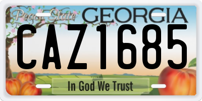 GA license plate CAZ1685