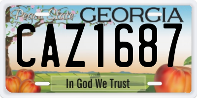 GA license plate CAZ1687