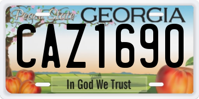 GA license plate CAZ1690