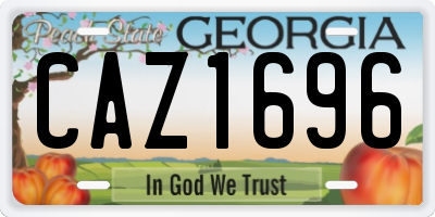 GA license plate CAZ1696