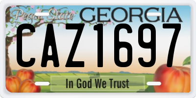 GA license plate CAZ1697