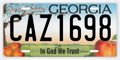 GA license plate CAZ1698