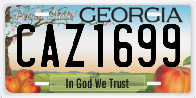 GA license plate CAZ1699