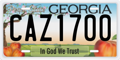 GA license plate CAZ1700